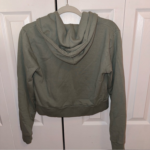 Brandy Melville Cropped Crystal Hoodie in Sage Green - Picture 4 of 4